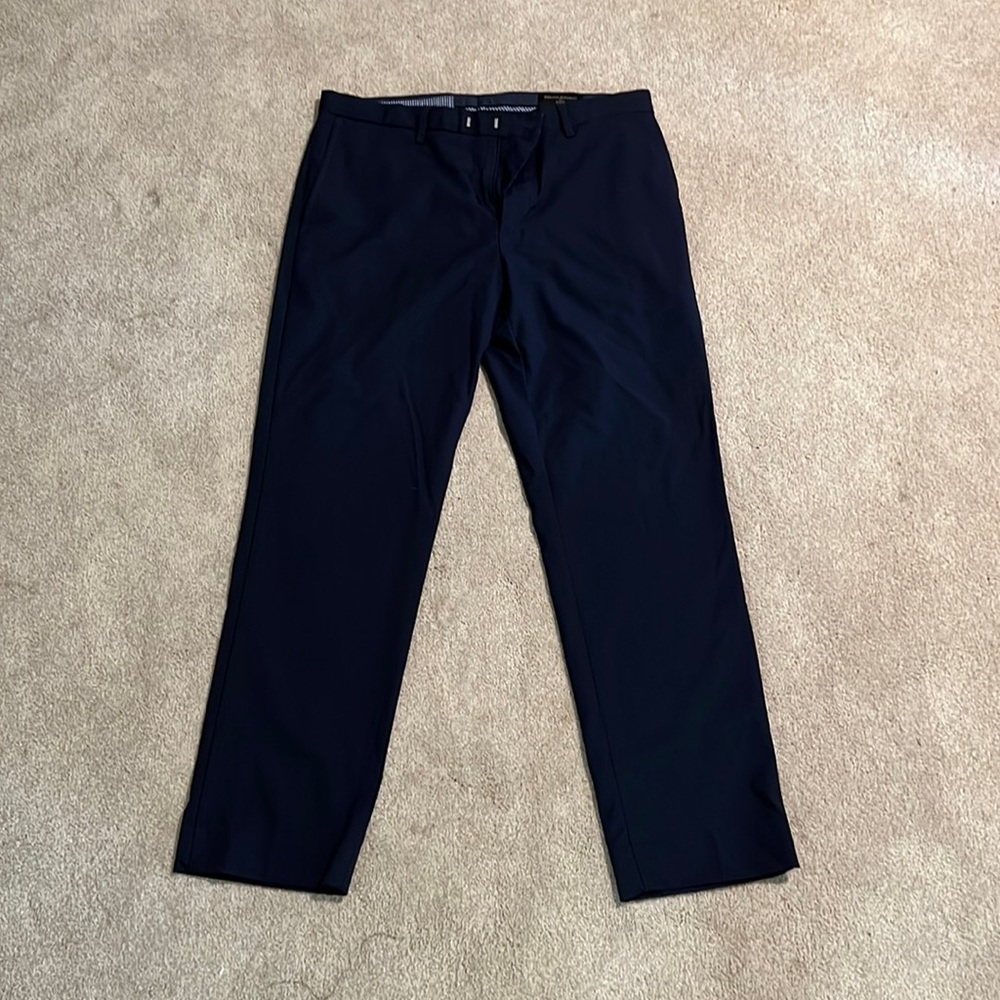 Banana Republic Slim Navy Check Dress Pants